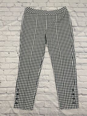 Nine West Black & White Gingham Slim Ankle Pants